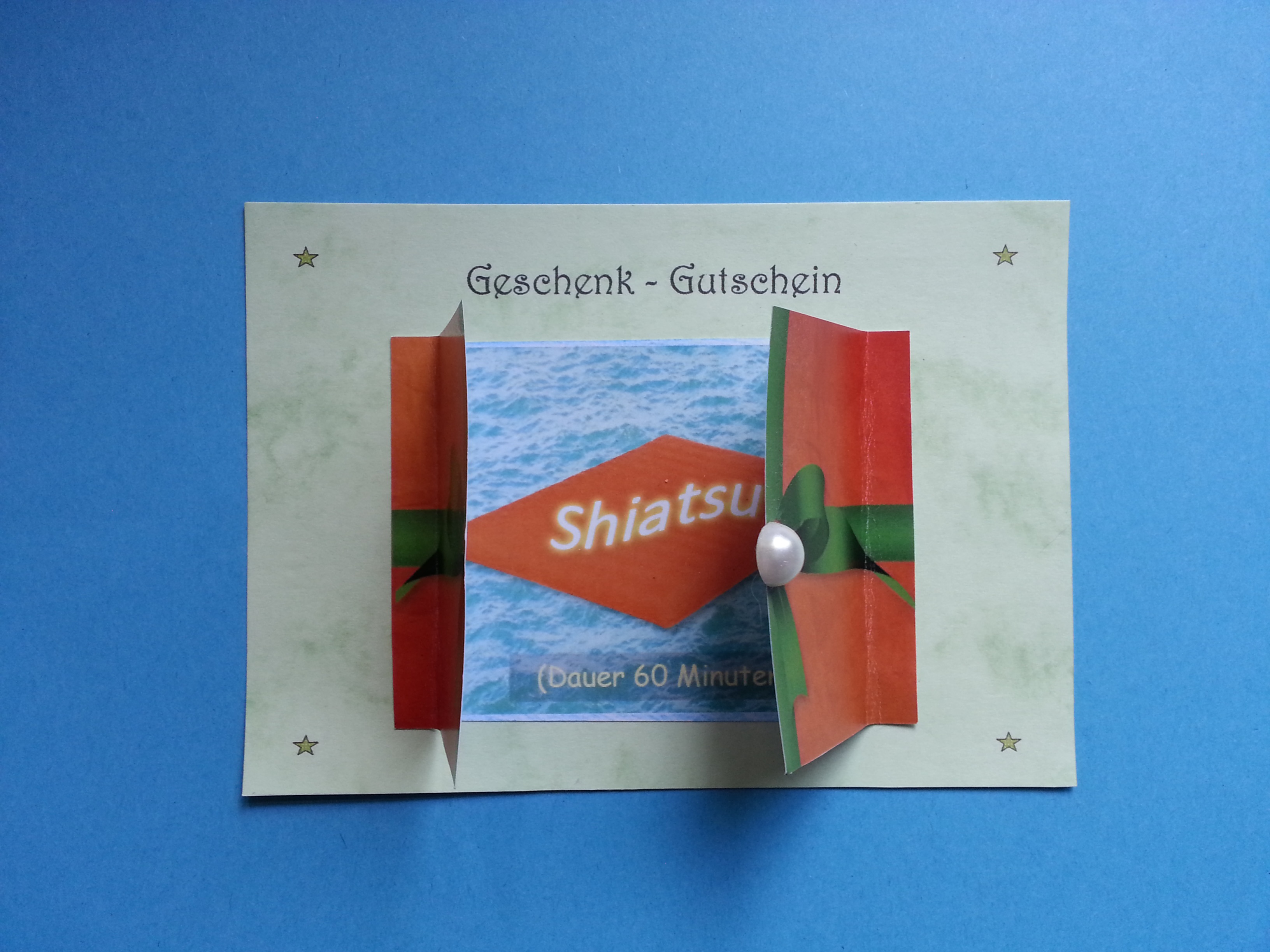 Handgemachter Shiatsu Geschenk-Gutschein